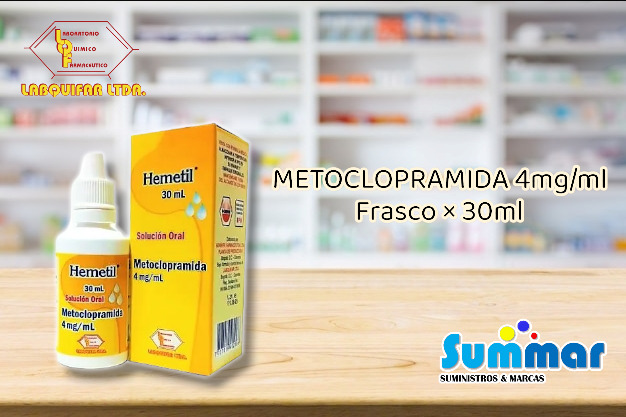 Hemetil 4mg/ml Frasco x 30ml (Metoclopramida) LABQUIFAR