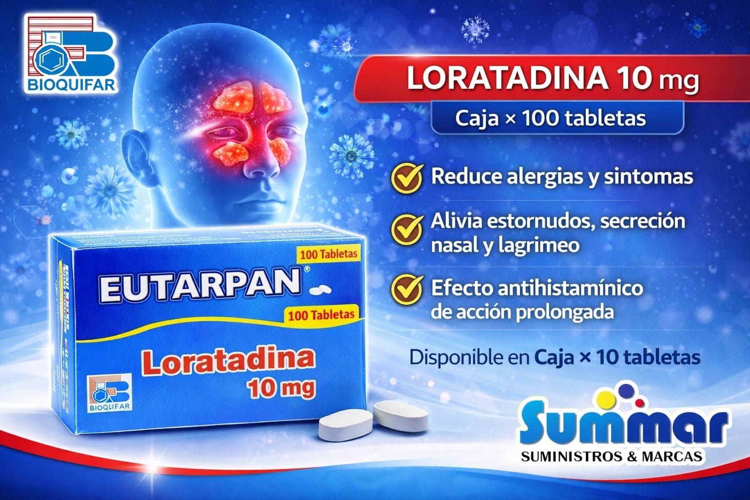 Eutarpan 10mg caja x 100 Tabletas BIOQUIFAR Descripción Corta