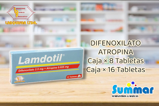 Lamdotil Caja x 8 Tabletas (Atropina Difenoxilato) LABQUIFAR