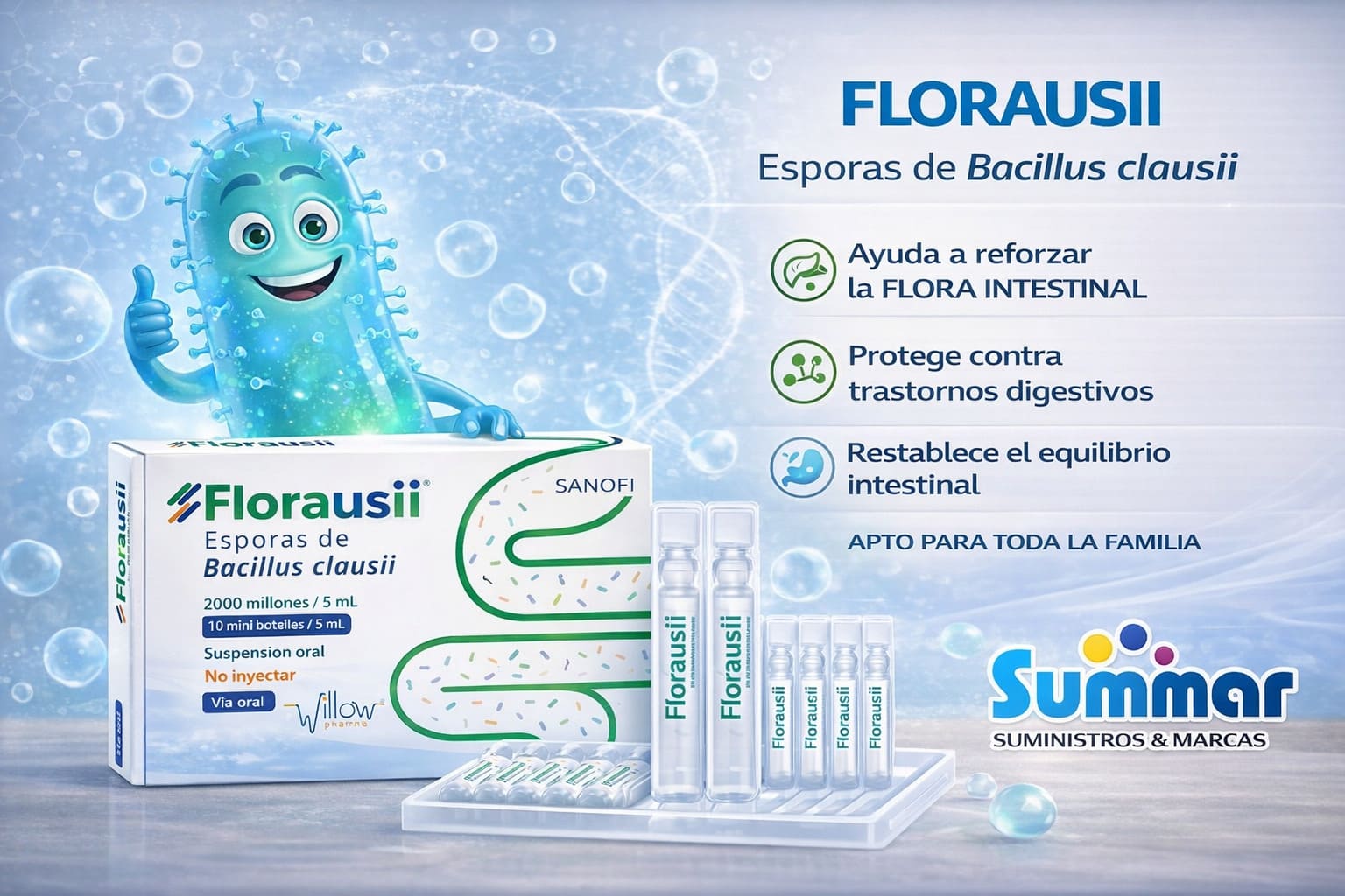 Florausii 2000 millones Suspención Oral 5ml Caja x 10 Ampollas WILLOW