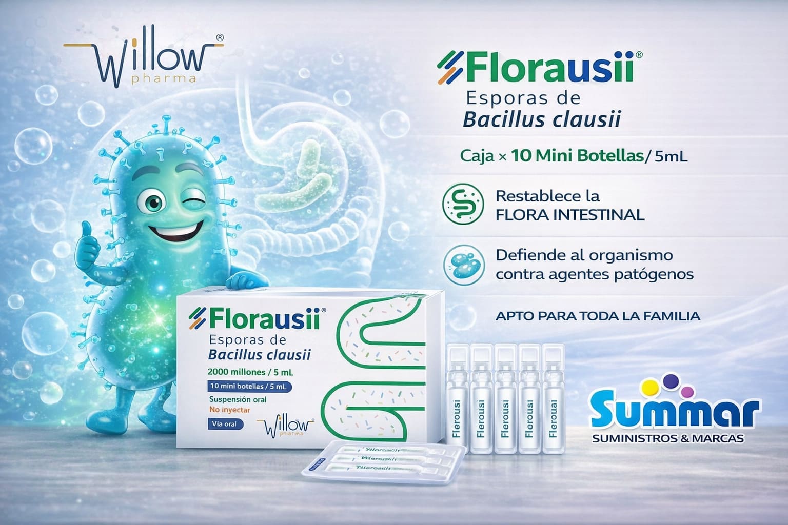 Florausii 2000 millones Suspención Oral 5ml Caja x 10 Ampollas WILLOW