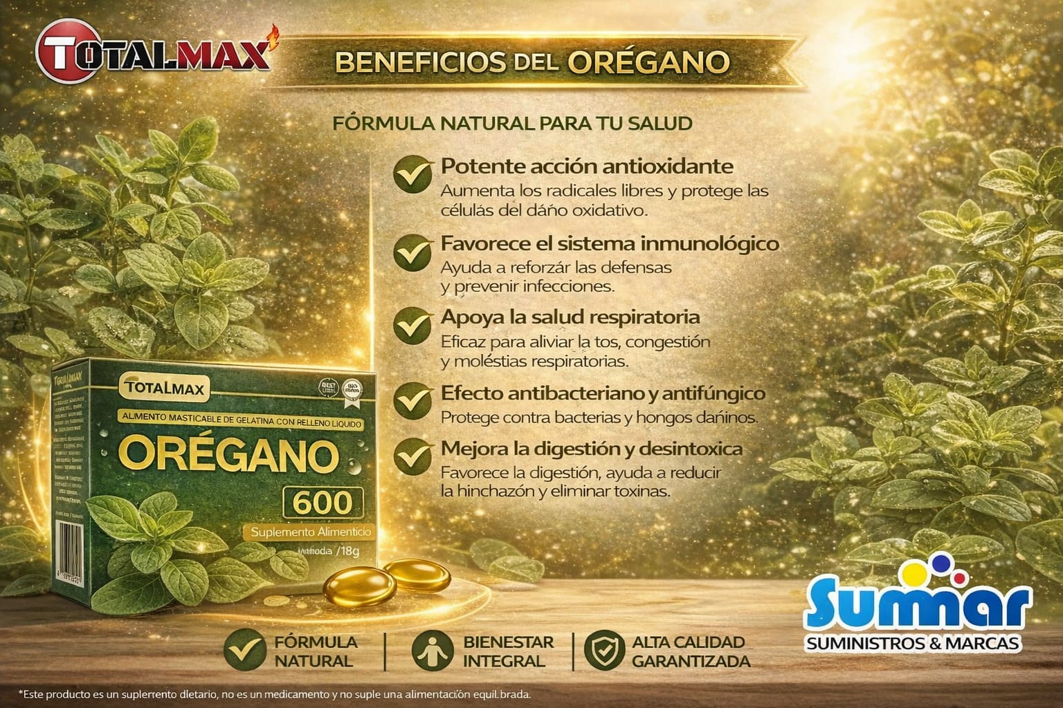 Orégano 600 Caja x 30 Softgel TOTALMAX