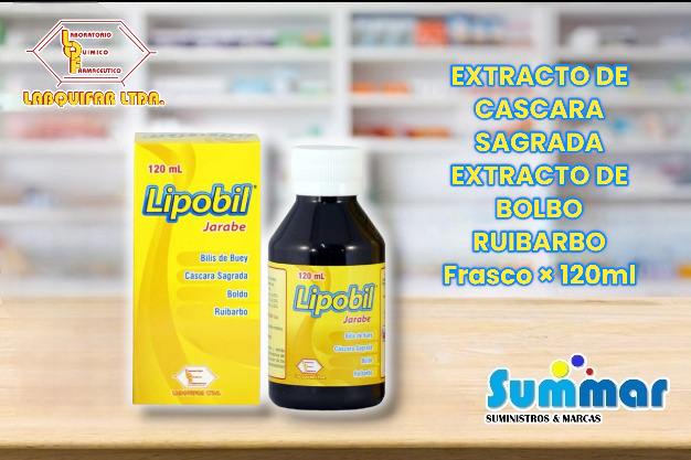 Lipobil Frasco x 120ml (Cáscara Sagrada Boldo Ruibarbo) LABQUIFAR