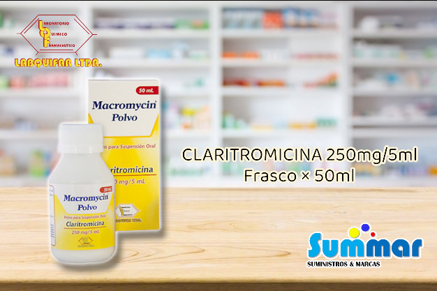 Macromycin 250mg/5ml Frasco x 50ml (Claritromicina) LABQUIFAR