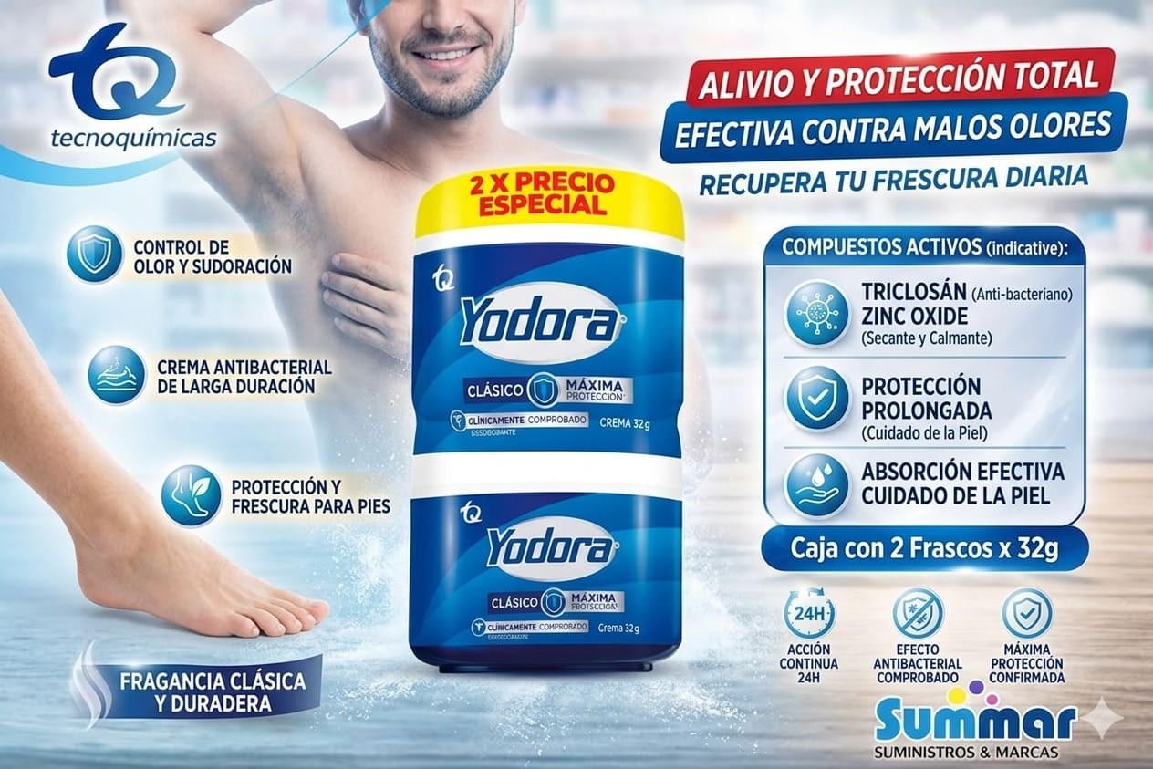 Desodorante Yodora Crema Clásico x 32G 2 x Precio Especial TQ