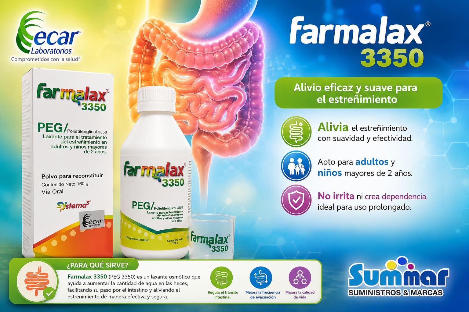Farmalax Peg 3350 Frasco x 160g (Polietilenglicol) ECAR