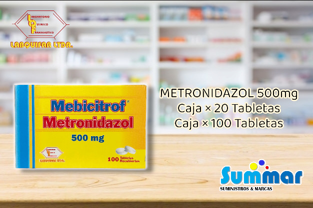 Mebicitrof 500mg Caja x 100 Tabletas (Metronidazol) LABQUIFAR