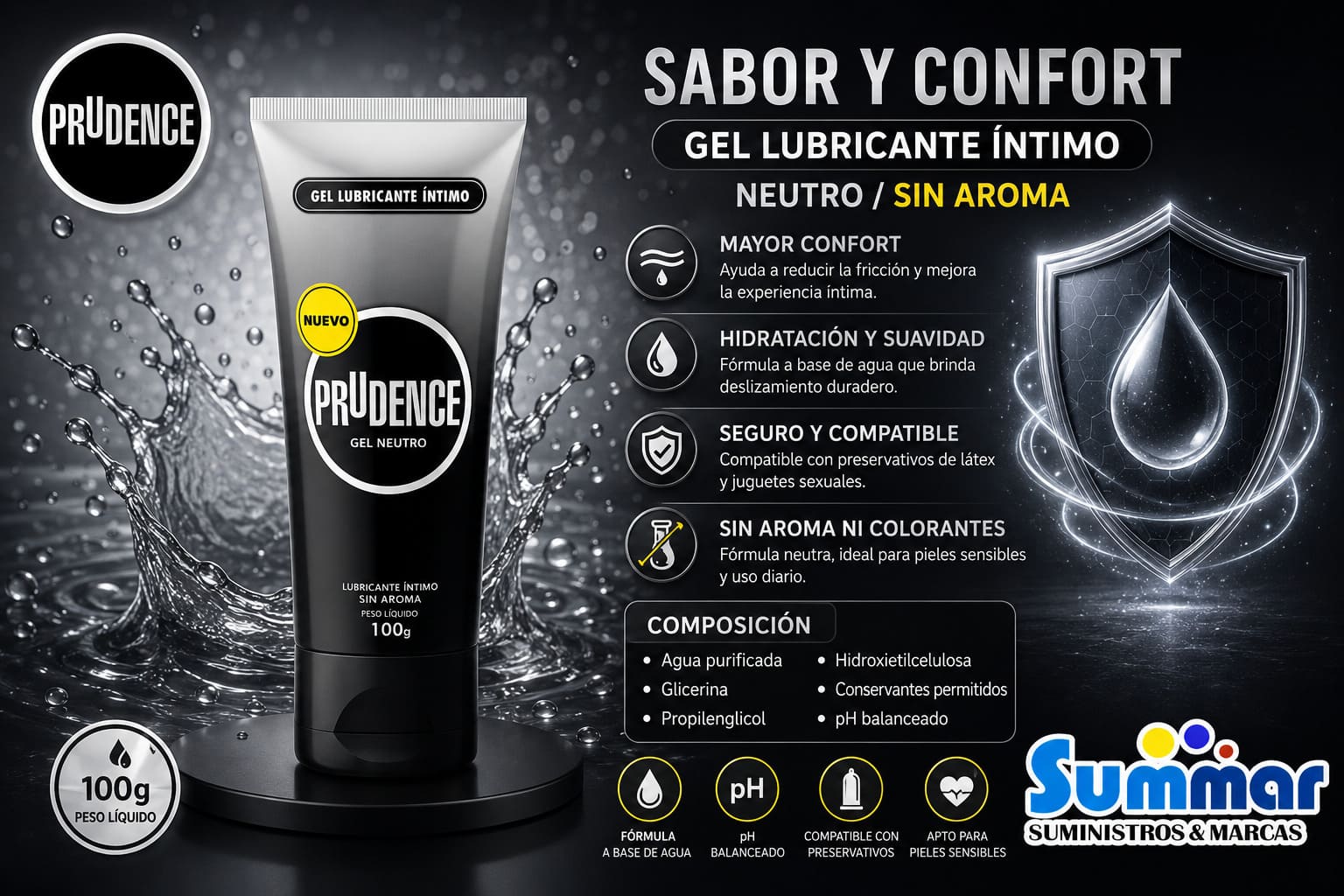 Gel Lubricante Prudence Neutro Tubo x 100g DKT