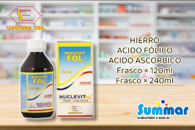 Nuclevit Fol Frasco x 120ml (Hierro Ácido Fólico) LABQUIFAR