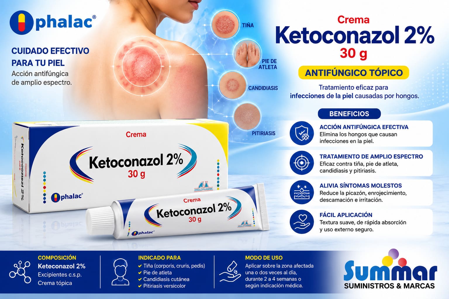 Ketoconazol 2% Crema Tubo x 30g OPHALAC