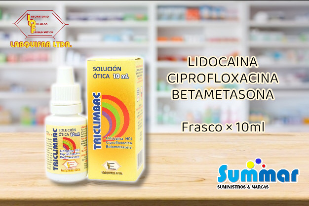 Triclimbac Solución Ótica Frasco x 10ml (Lidocaina Ciprofloxacina Betametasona) LABQUIFAR