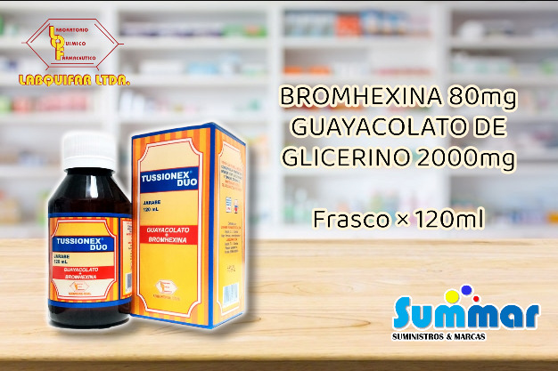 Tussionex Dúo Frasco x 120ml (Bromhexina Guayacolato de Glicerino) LABQUIFAR