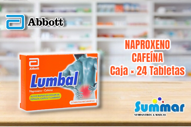 Lumbal Caja x 24 Tabletas (Naproxeno Cafeína) ABBOTT