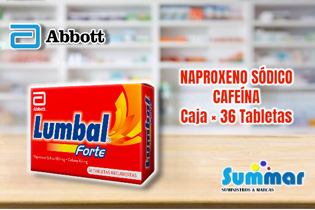 Lumbal Forte Caja x 36 Tabletas (Naproxeno Sódico Cafeína) ABBOTT