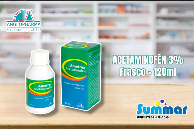 Ametrex Jarabe 3% Frasco x 120ml (Acetaminofén) ANGLOPHARMA