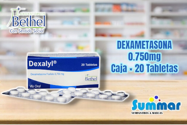 Dexalyl 0.750mg Caja x 20 Tabletas (Dexametasona) BETHEL