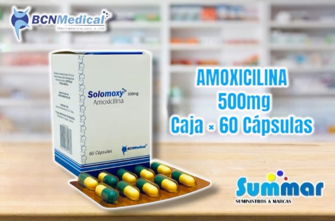 Solomoxy 500mg Caja x 60 Cápsulas (Amoxicilina) BCN MEDICAL