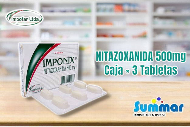 Imponix 500mg Caja x 6 Tabletas (Nitazoxanida) IMPOFAR