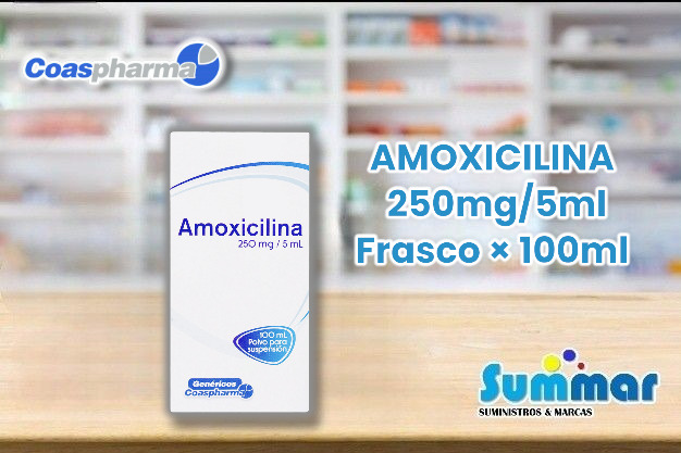 Amoxicilina 250mg/5ml Polvo para Suspensión Frasco 100ml COASPHARMA