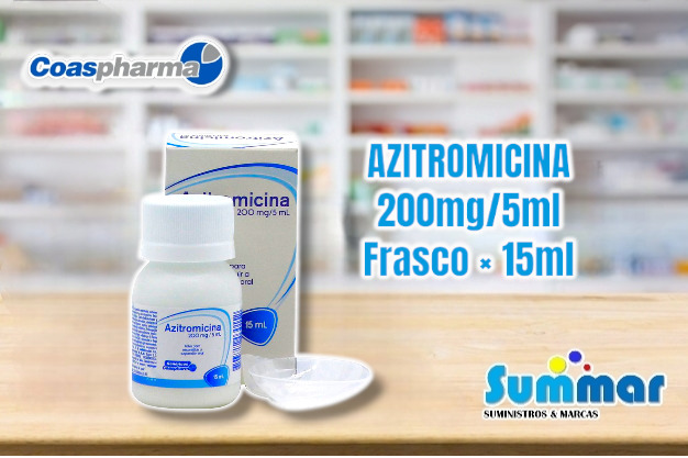 Azitromicina 200mg/5ml Suspensión Frasco x 15ml COASPHARMA