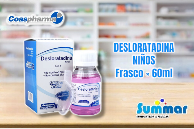 Desloratadina Niños 0.05% Sabor a Chicle Frasco x 60ml COASPHARMA