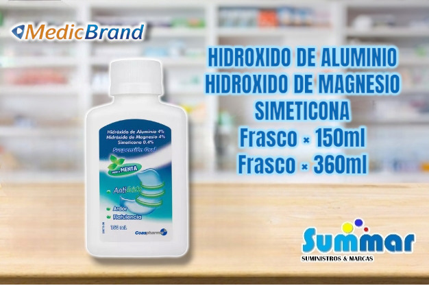 Hidróxido de Aluminio Hidroxido de Magnesio Simeticona Frasco x 360ml COASPHARMA