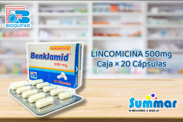 Benklamid 500mg Caja x 20 Capsulas (Lincomicina) BIOQUFAR