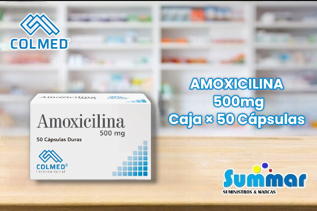 Amoxicilina 500mg Caja x 50 Cápsulas COLMED