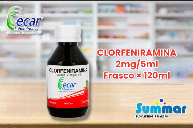 Clorfeniramina 2mg/5ml Frasco 120ml ECAR