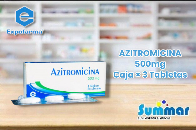 Azitromicina 500mg Caja × 3 Tabletas EXPOFARMA