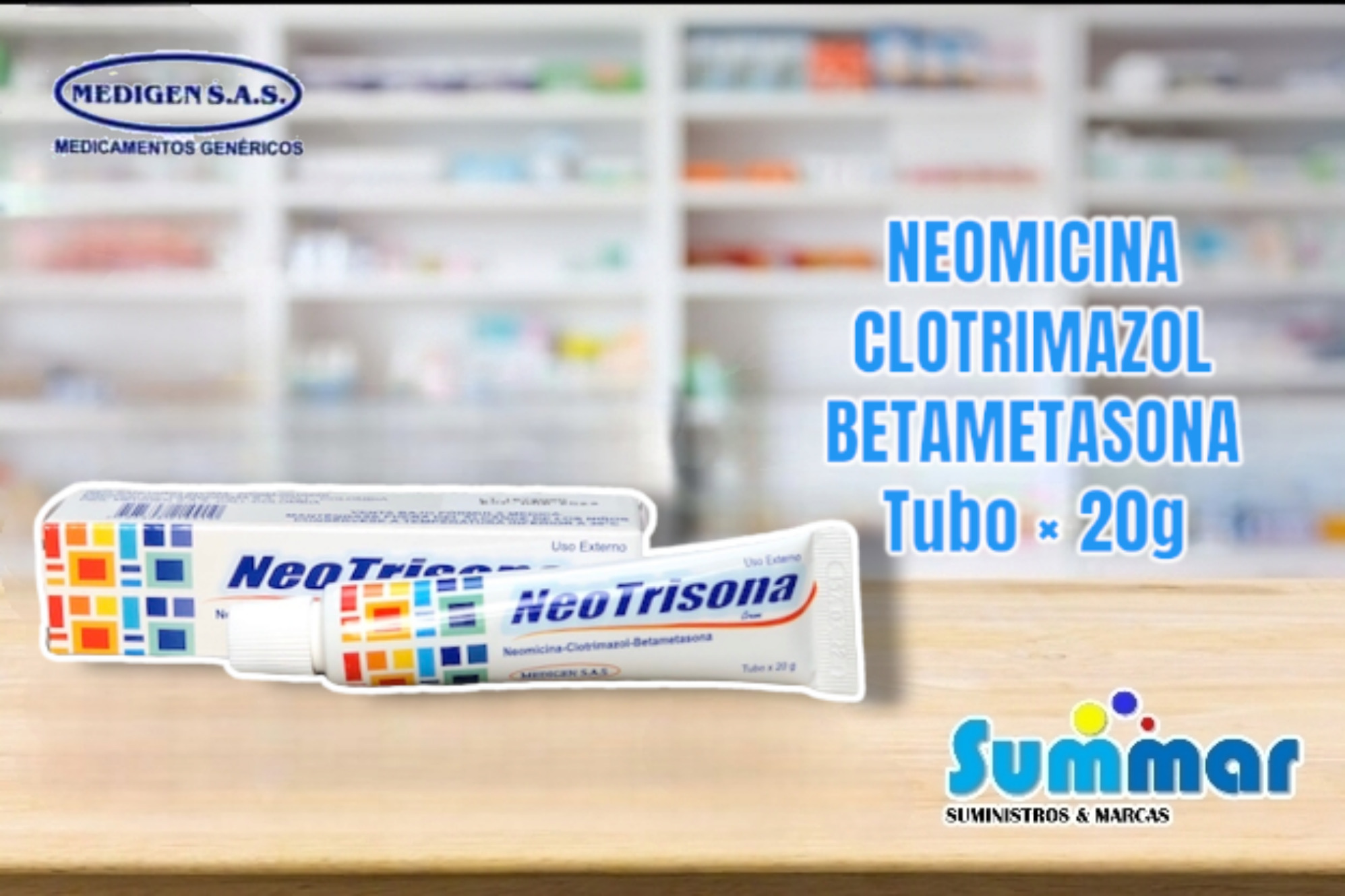 Neotrisona Crema Tópica Tubo x 20g (Neomicina Clotrimazol Betametasona) MEDIGEN