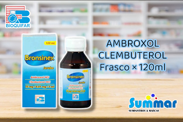 Bronsinex Frasco x 120ml (Ambroxol Clembuterol) BIOQUIFAR