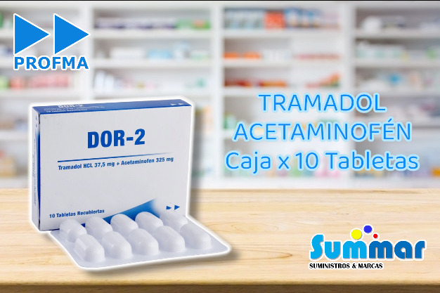 Dor-2 Caja x 10 Tabletas (Acetaminofén Codeína) PROFMA