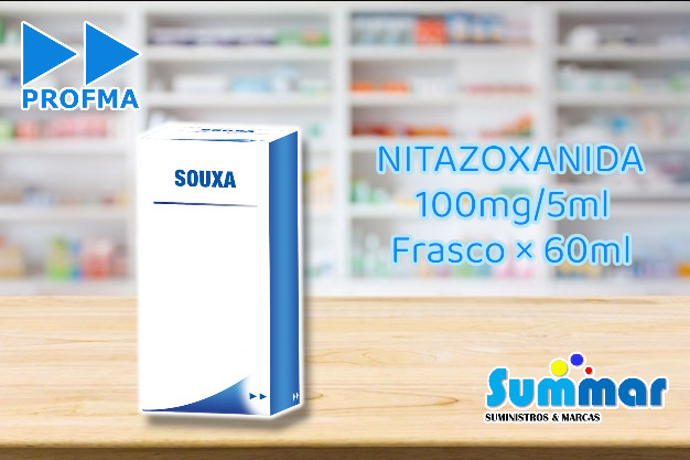 Souxa Suspension 100mg/5ml Frasco x 60ml (Nitazoxanida) PROFMA