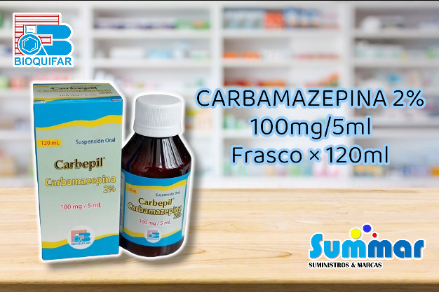 Carbepil 2% 100mg/5ml Frasco x 120ml (Carbamazepina) BIOQUIFAR