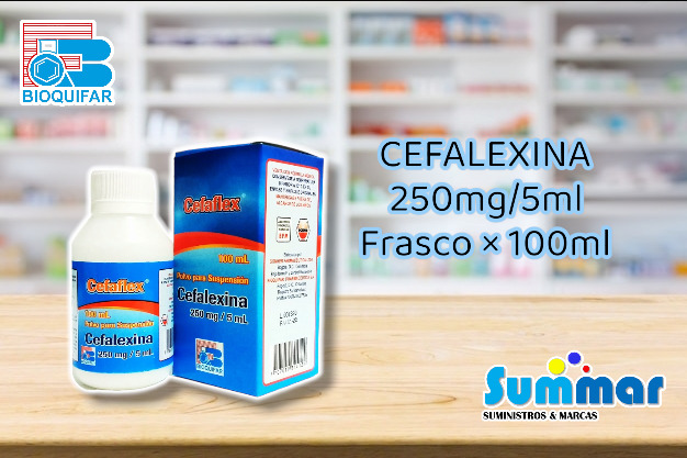 Cefaflex 250mg/5ml Frasco 100ml ( Cefalexina) BIOQUIFAR