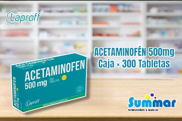 Acetaminofén 500mg Caja × 300 Tabletas LAPROFF