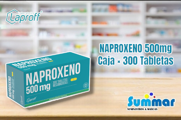 Naproxeno 500mg Caja x 300 Tabletas Recubiertas LAPROFF