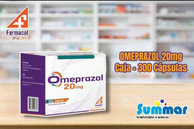 Omeprazol 20mg Caja x 300 Cápsulas FARMACOL CHINOIN