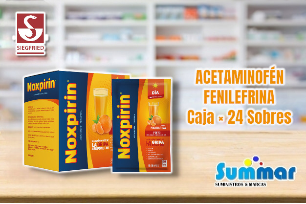 Noxpirin Día Caja x 24 Sobres (Acetaminofén Fenilefrina) SIEGFRIED