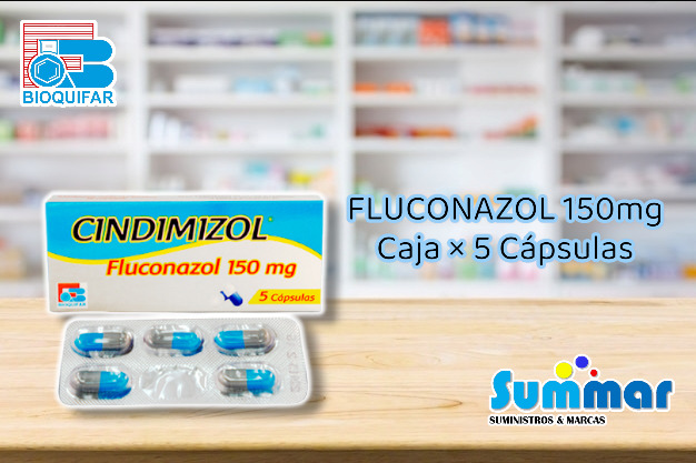 Cindimizol 150mg Caja x 5 Cápsulas 8 (Fluconazol) BIOQUIFAR