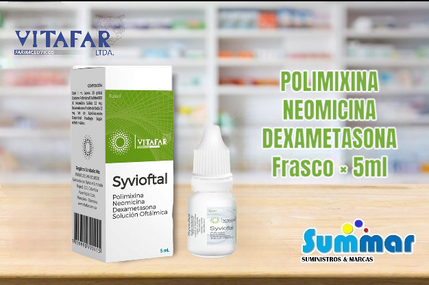 Syvioftal Solución Oftálmica Frasco x 5ml (Polimixina Neomicina Dexametasona) VITAFAR