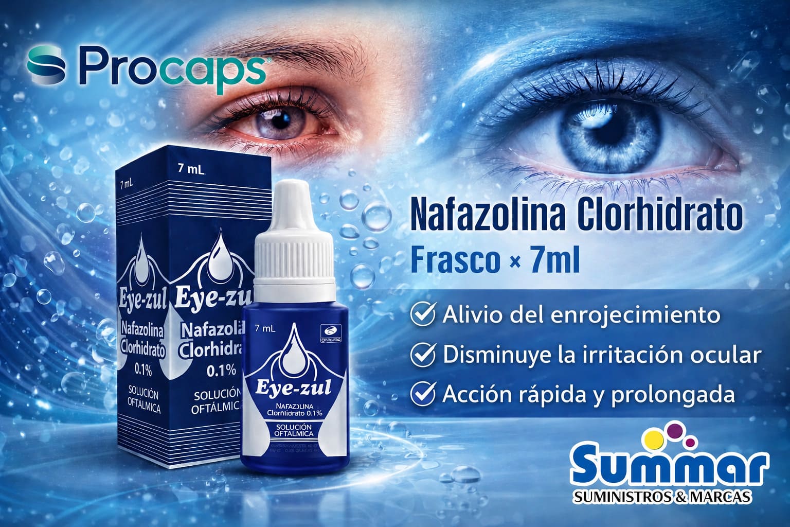 Eye-zul Solución Oftálmica frasco x 7ml (Nafazolina Clorhidrato) PROCAPS