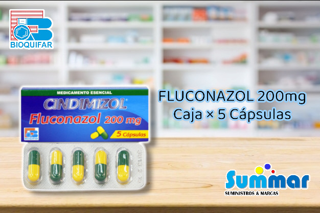 Cindimizol 200mg Caja x 5 Cápsulas (Fluconazol) BIOQUIFAR