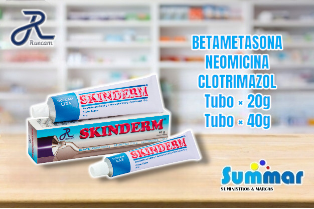 Skinderm Crema Tópica Tubo x 20g (Betametasona Neomicina Clotrimazol) RUECAM