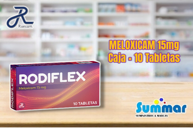 Rodiflex 15mg Caja x 10 Tabletas (Meloxicam) RUECAM