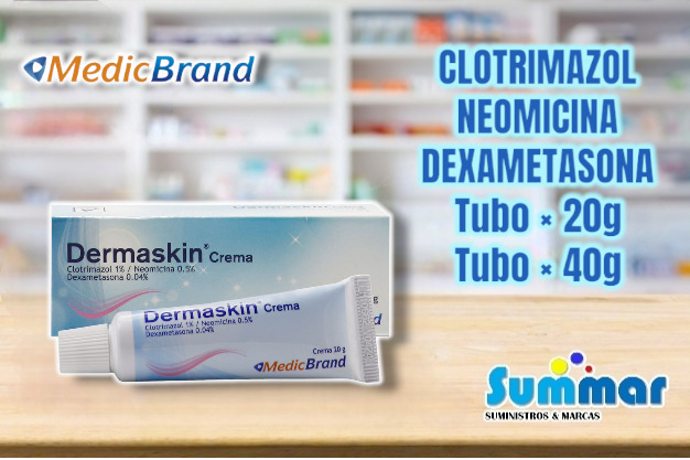 Dermaskin Crema Tópica Tubo x 40g (Clotrimazol Neomicina Dexametasona) MEDICBRAND