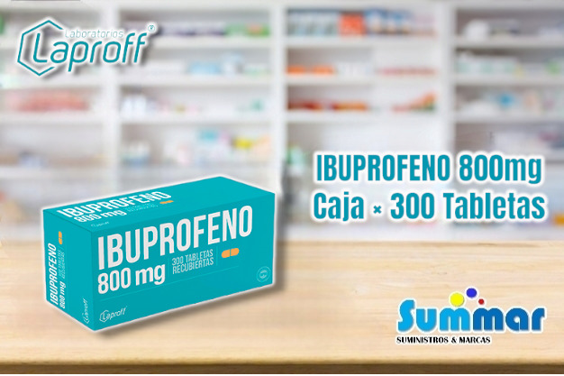 Ibuprofeno 800mg Caja x 300 Tabletas Recubiertas LAPROFF