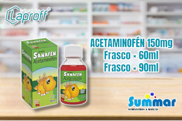 Sanafen 150mg/5ml Frasco x 90ml (Acetaminofén) LAPROFF