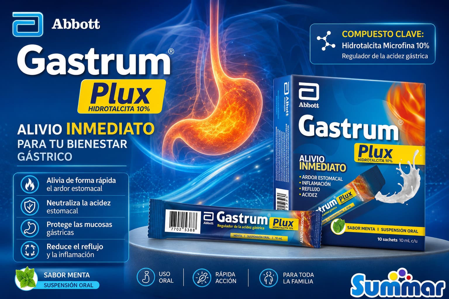 Gastrum Plux Caja x 10 Saches (Hidrotalcita Microfina) LAFRANCOL